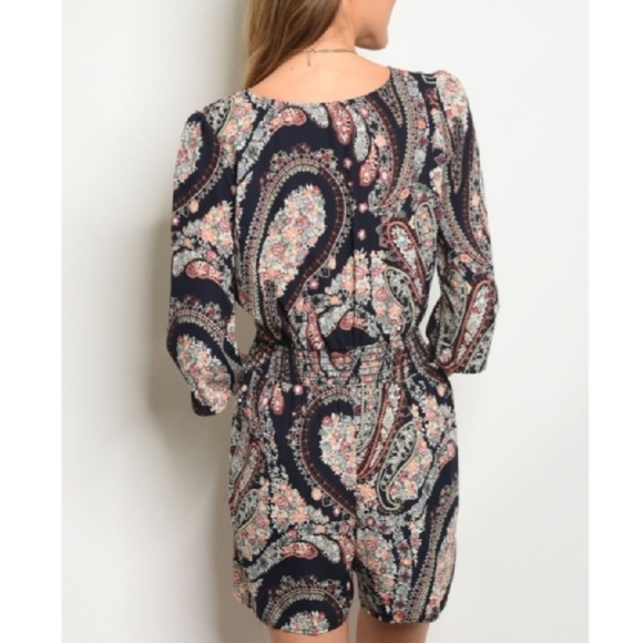 Paisley Print Romper - Picture 2 of 3